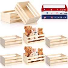 6 Pcs 8'' Mini Wooden Crates