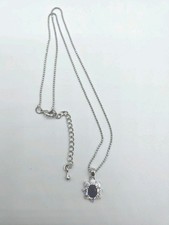 Eliza & Jane Dark Blue & Clear Cubic Zirconia Necklace - 18in Chain