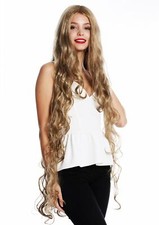 Wig Women Long Rapunzel Curly Wavy Center Part Blonde Mix VK-40