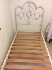 Laura Ashley ‘Alice’ metal frame cream single slattered bed.