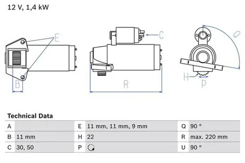 Starter motor anticlockwise - starter,