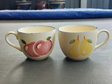 Poole Pottery Dorset Fruit Tea Cups poole pottery spongeware tea cups 
