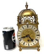 Large Antique EMPIRE English Brass Lantern Clock circa 1924