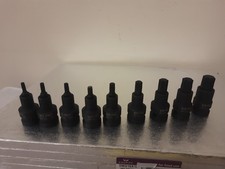 US PRO Tools 9 PC  (T45 is Missing) DR Torx Impact Star Bit Socket Set T20 - T70