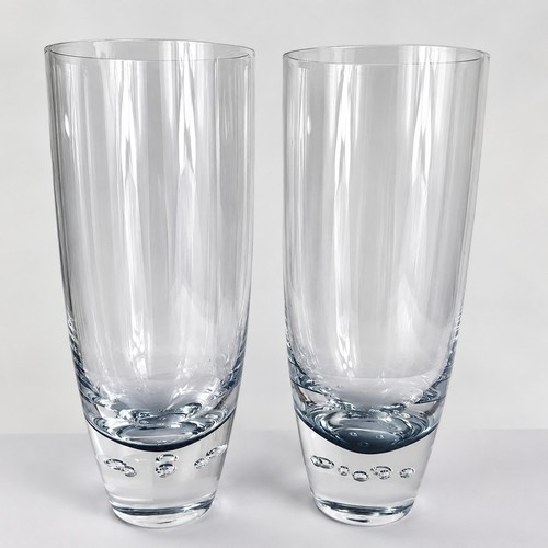 Pair art glass - glass, highball