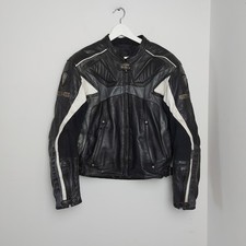 Arlen Ness Motorcycle Jacket Men's Size 46 Black Leather Removable Liner 