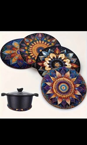 Wooden mandala trivet - mandala,