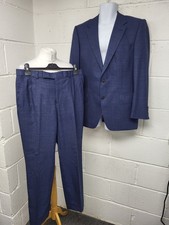 Grieves & Hawkes Savile Row Navy Blue Wool Suit Jacket 40R &Trousers W34L30.PW