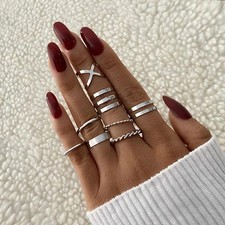 6Pcs Gold Geometric Open Mood