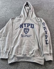 NYPD New York Police Department Hoodie Mens Size Large Gray Pullover