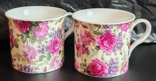 Fine bone china floral pink - bone,
