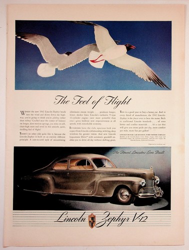 Vintage 1942 lincoln zephyr - vintage,
