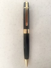 Vintage Professional Gloss Black and Gold BALLPOINT PEN  WITH 2 FREE REFILLE
