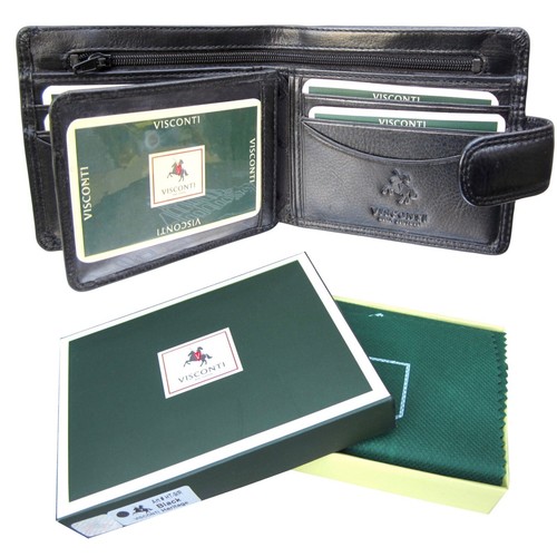 Visconti leather wallet black - leather,