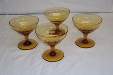 Art Deco Set of 4 x Amber
