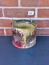 Vintage Metal Paint Kettle Well Used Decorators Pot Old Rustic Display ?T063 S