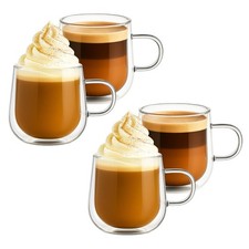 Glass Coffee Cups 275ml Set of