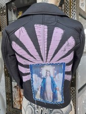 UK 4 Dropdead Here Lie My Feelings Biker Jacket Never Worn 