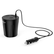 ORICO 12V Car Charger 3 USB Fast Ports & 2 Sockets Car Cigarette Lighter Adapter