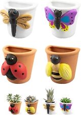 4pc Insect Wall Planter Clay Planter For Plants & Flowers Garden Indoor Outdoor