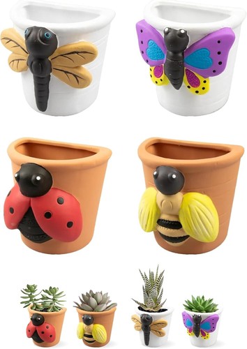 4pc insect wall planter - insect,