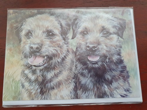 Border terriers greetings - border, card