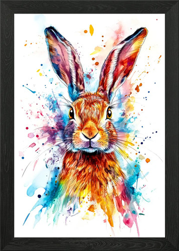 Colorful rabbit watercolor - colorful,