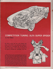 Alfa Romeo Alfa Super Spider Competition Tuning Sports Car Magazine 1960 USA