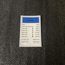 Monopoly Mayfair Card for