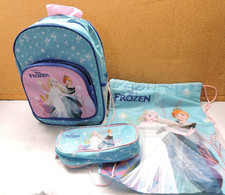 Official Disney Frozen Girls School Bag Backpack PE Kit Pencil Case 3pc Gift Set
