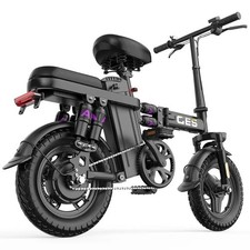 GE5 Foldable Electric Bike for Adults 48v 30–45km Range 3 Modes Dual Suspension