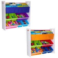 Children Kids Toy&Book Storage Rack Bookcase Bookshelf Tidy Bedroom Playroom UK 