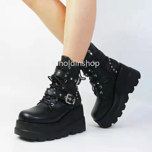 Womens goth biker - goth, ankle