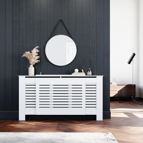 White radiator cover - white,