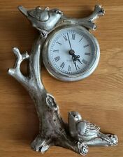 Charming Unusual Bird on Branch Quartz Wall Clock Good Working Order 