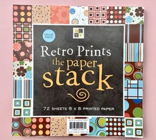DCWV Printed Card Stack 8” x 8”  - Retro Prints