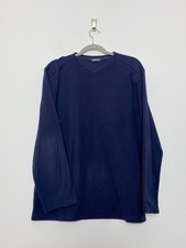 Rohan Men’s Microrib Jumper Size Medium Regular Fit Navy Long Sleeves  