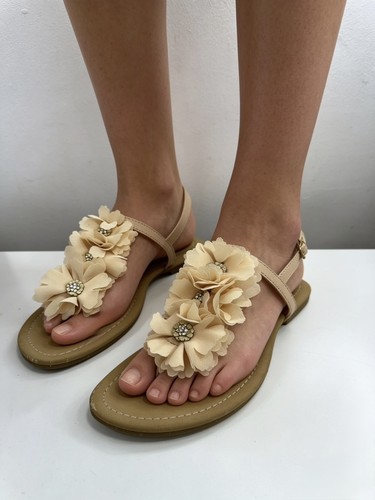 Atmosphere beige floral toe - atmosphere,