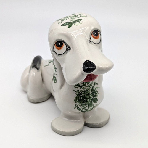 Italian pottery basset hound - pottery,