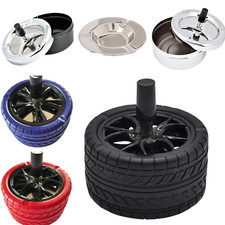 Ashtray Spinning Cigarette Ash Tray Push Down Smoking Chrome Various Colours