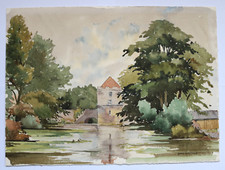 Joan Hadfield, Michelham Priory Gatehouse, Sussex, Small Original Watercolour.