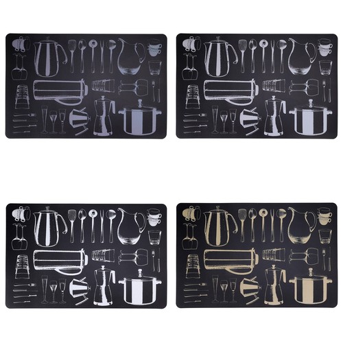 Set black placemats - of, 4