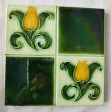 PILKINGTON  ART NOUVEAU ANTIQUE 6 INCH TILE