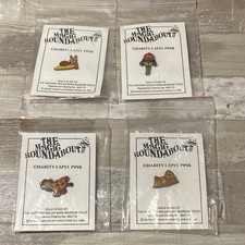 4x Magic Roundabout Lapel Pins 1998 Dougal/Ermintrude/Zebedee/Brian