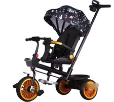 6 in 1 Baby Trike Tricycle with 360° Rotating Seat Sun Canopy Parent Steering