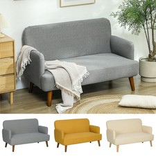 2 Seater Sofa Couch with 21cm Thick Padding and Wood Legs