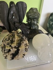 4.1kg Crystal Carving Bundle - Obsidian Angel, Jade Buddha, Picture Jasper, Etc