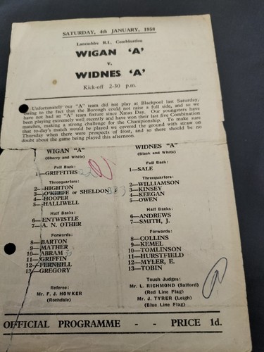 Wigan widnes a - wigan, "a"