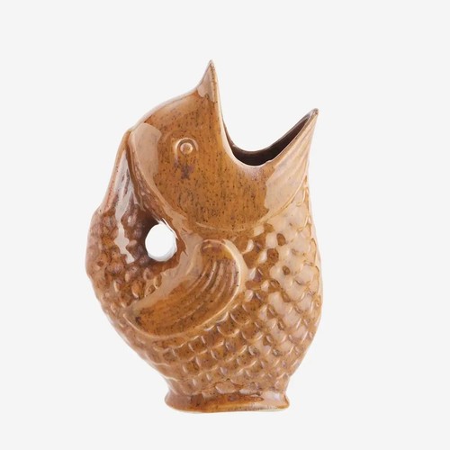 Orange fish vase gluggle jug - orange,
