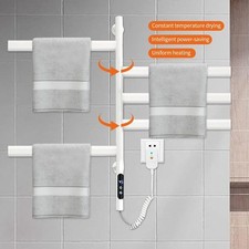 Heated Towel Rail Radiator,Stainless Steel Electric Towel Rail with 180° Rotata